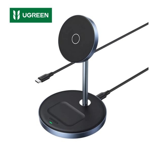 UGREEN - MagFlow - Soporte de Carga Magnético Inalámbrico 2 en 1