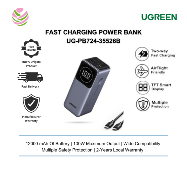 Alternative view of UGREEN - Power Bank 12000mAh - Carga Rápida 100W
