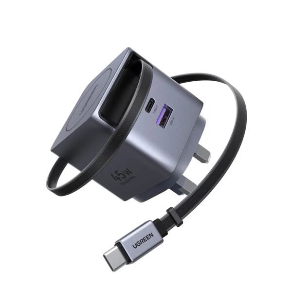UGREEN - Nexode Pro - Cargador GaN Retráctil 45W