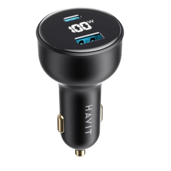 HAVIT Cargador Doble de Teléfono para Auto de 100w cc100w