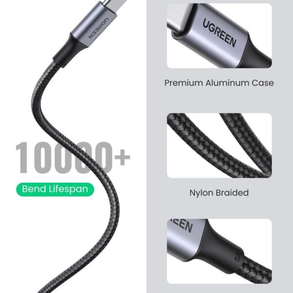 Cable ugreen Tipo C a C reforzado de 100w