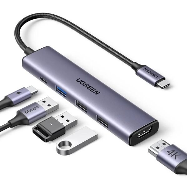 Ugreen Usb C Hub, 5 En 1 Adaptador Usb C Multipuerto 4k 30hz