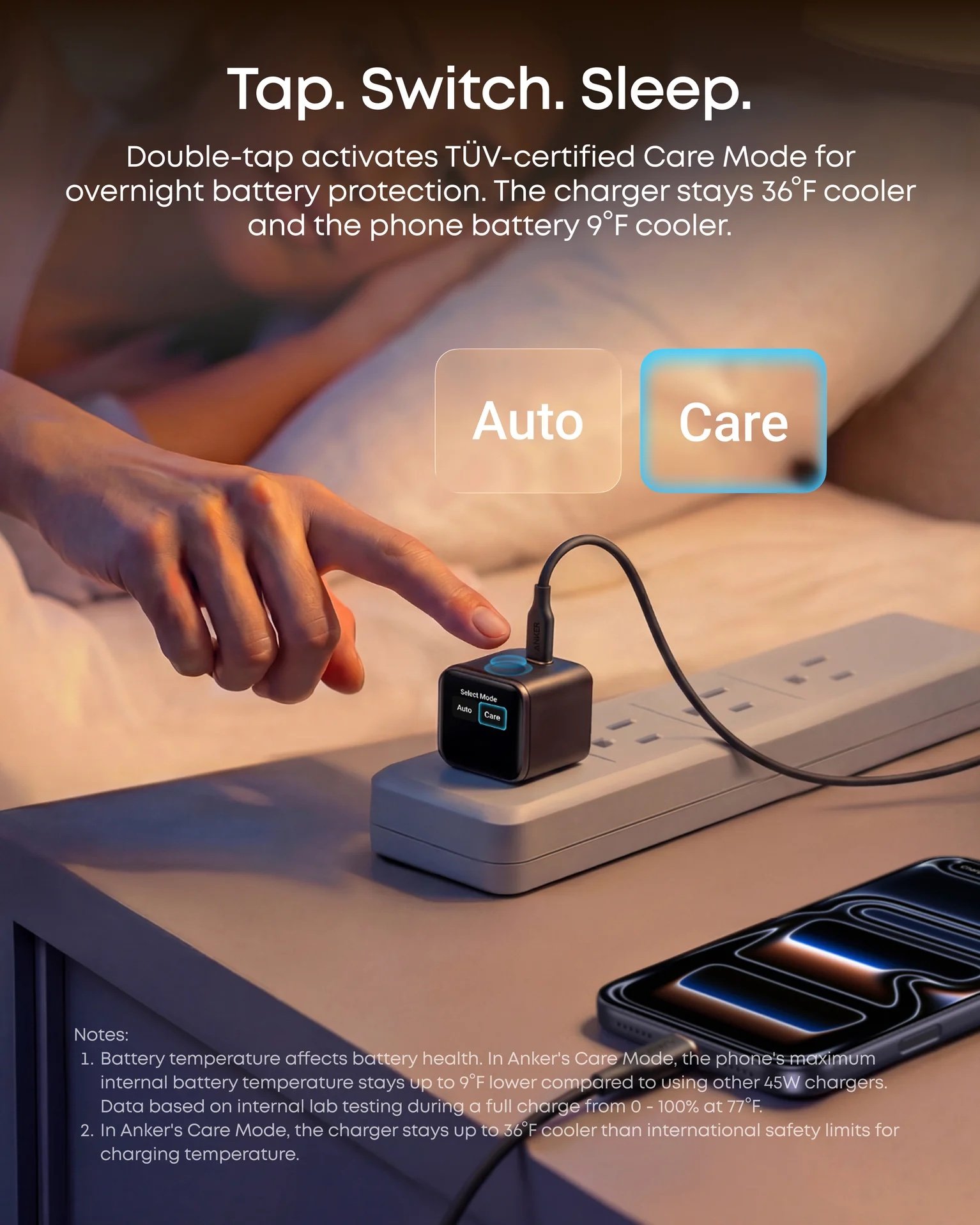 Cargador Anker Nano Charger (45W, Smart Display, 180° Foldable) White - Imagen 3