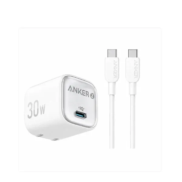 Cargador Anker Zolo 30w USB-C con cable incluido, versión Asia – White