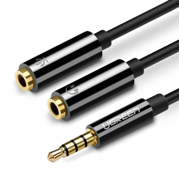 Adaptador UGREEN AV141 de 3,5 mm para audífonos y micrófono – Black