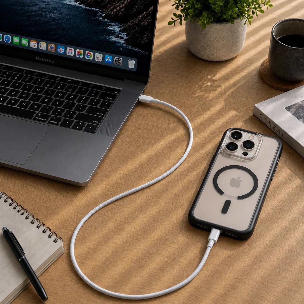 Cable Apple USB-C a USB-C trenzado 1 m - Imagen 2